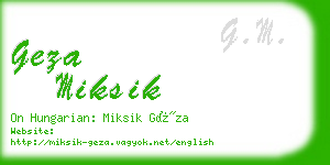 geza miksik business card